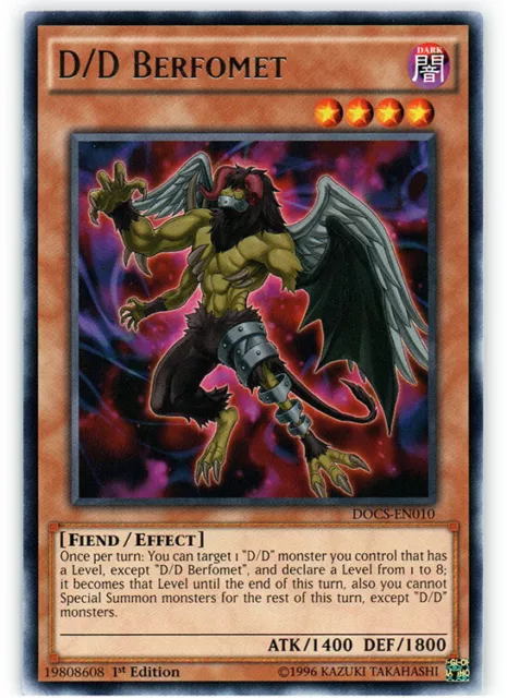 Yugioh! D/D Berfomet - DOCS-EN010 - Rare - 1st Edition Near Mint, English