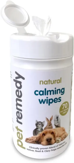 Pet Remedy Calming Wipes, 70 wipes dispensing tub