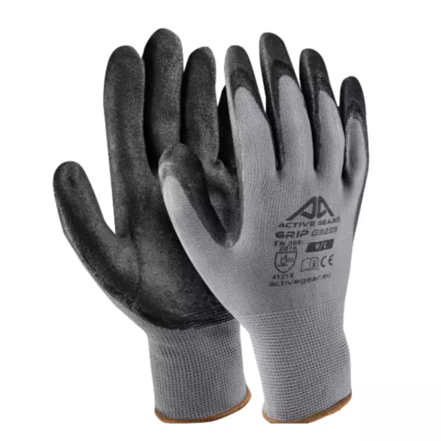 Active Gear Agarre Guantes de Seguridad Revestimiento Nitrilo, Talla 9 (L) G3239