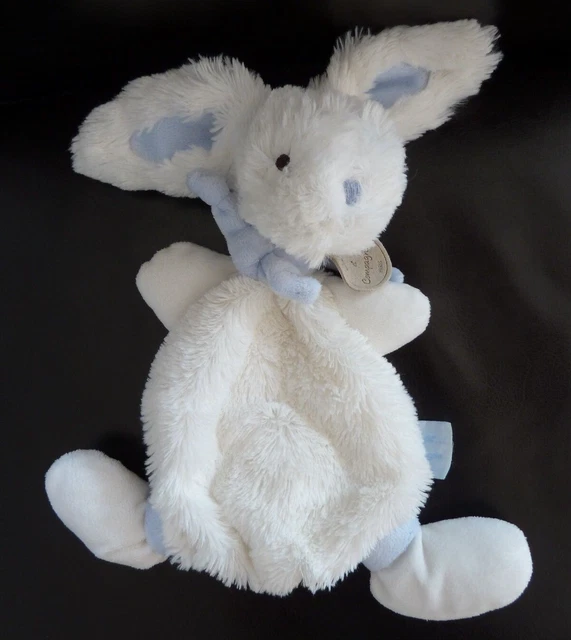 21. DOUDOU ET COMPAGNIE LAPIN BONBON PLAT  mon tout petit ... BLANC BLEU - NEUF*