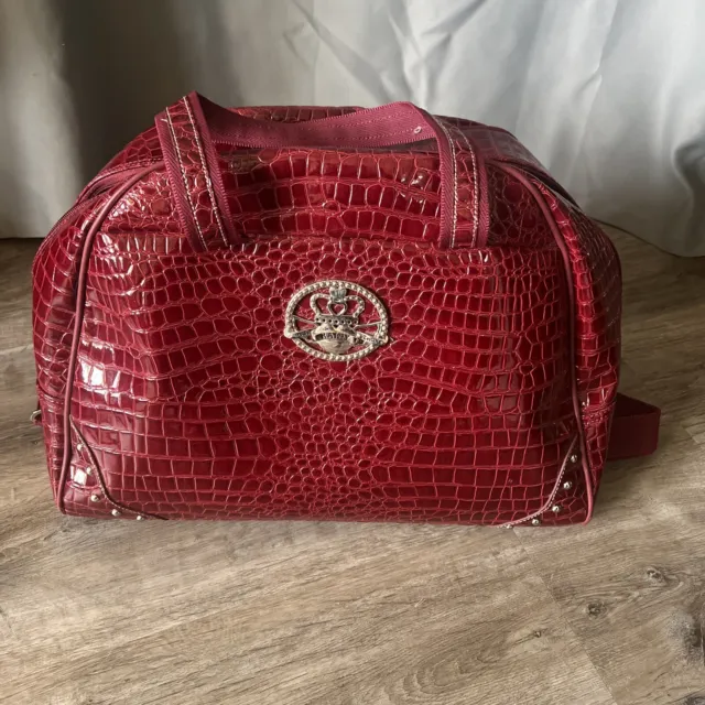 KATHY VAN ZEELAND Red Weekender Duffel Bag