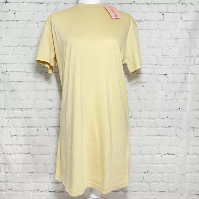 Missguided Basic T-Shirt Dress Short Sleeve Stone Tan NWT Women's Sz US 4 UK 8