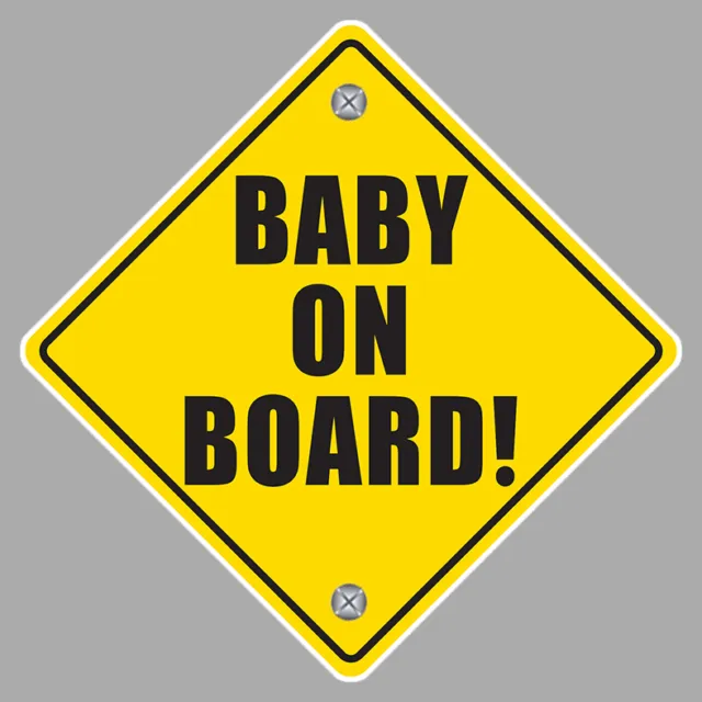 BABY ON BOARD WARNING SAFETY SIGN 12cm AUTOCOLLANT STICKER (BA016)