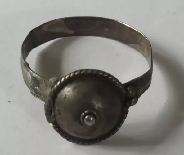 Damaged Ancient Byzantine Silver Ring 1200-1300 Ad
