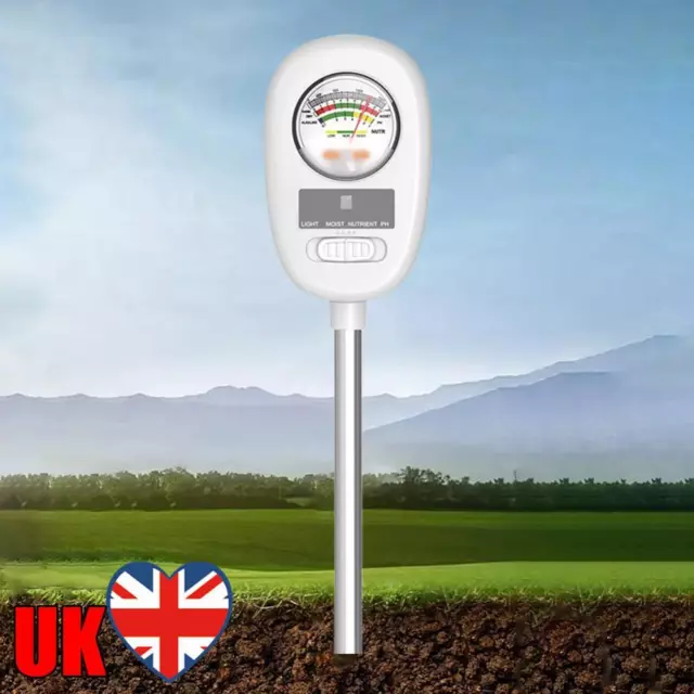 4 In1 Soil PH Meter Rotatable Moisture/Light/PH/Nutrient Tester Humidity Monitor