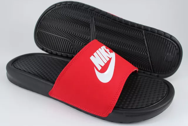 Nike Benassi Jdi Black/White/Red Sport Sandals Slides Swoosh Us Mens Sizes