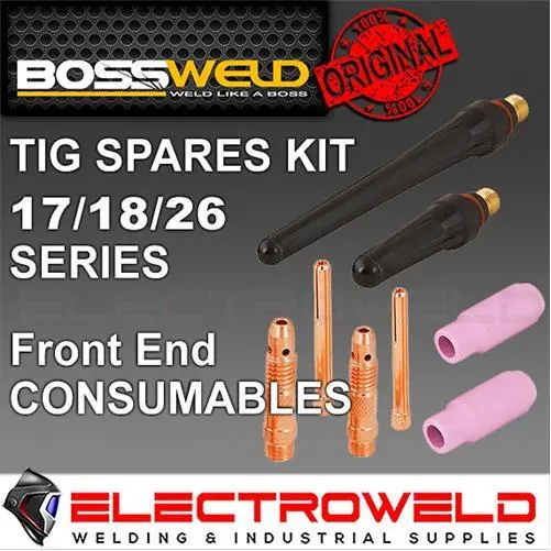 BOSSWELD Tig Torch 17/18/26 Spares Kit, Welding Consumables Collet Cup 95.TIGFEK