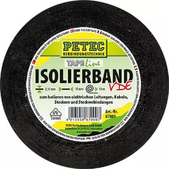 PETEC 87000 Isolierband, 15 MM x 0,15 MM x 10 M (0,10 EUR/m)