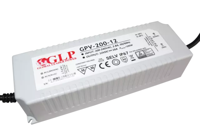 GLP GPV-200-12 LED Trafo 200W 12V Netzteil Wasserfest IP67 Schaltnetzteil 16A