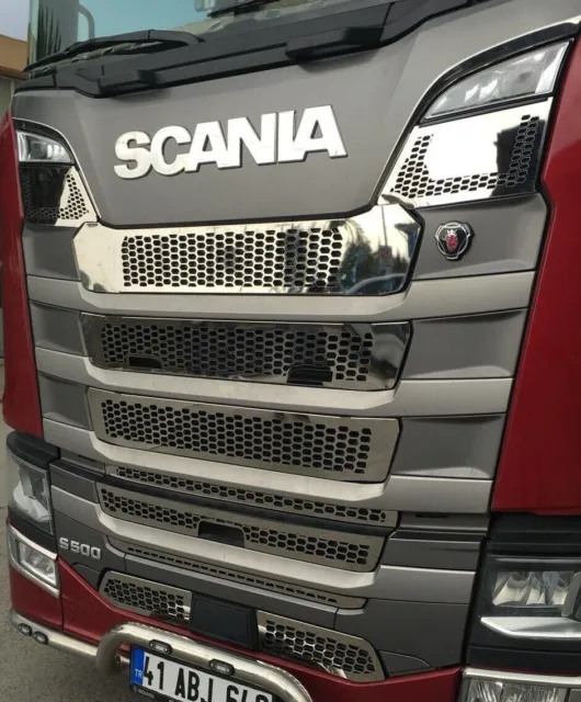 For Scania S Series 2017-Up Chrome Front Grill 10 Pieces