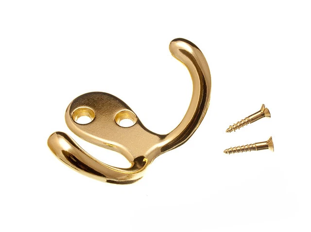 100 X Twin Robe Hat Or Coat Hook Hangers EB Brased Metal Onestopdiy New