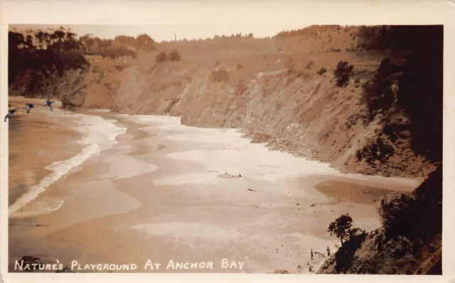RPPC Gualala CA California Anchor Bay Mendocino County Photo Vtg Postcard X1