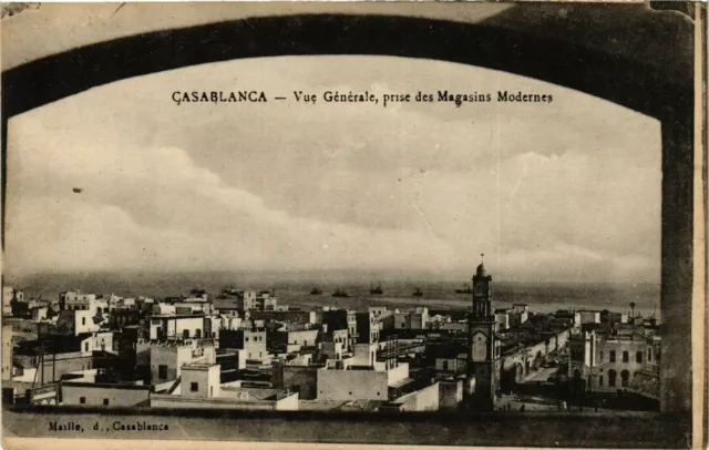 CPA AK MAROC CASABLANCA - Vue générale, prise des Magasins Modernes (280560)