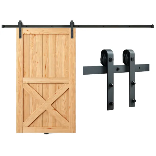 VEVOR 8FT Sliding Barn Door Hardware Closet Track Kit for Single Door J Hanger