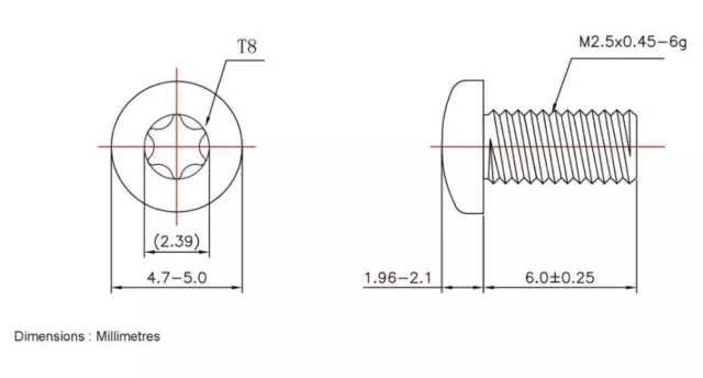 M2.5 X 6mm Carbon Steel Tray Torx Head Machine Screw, 100 Pack - MP008232 2