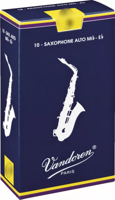 Anche de saxophone Alto Mib/Eb Vandoren traditionnelle - boite de 10 anches