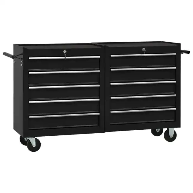 Tool Box Chest Cabinet Trolley Toolbox Mechanic Garage Storage 5 Drawers Black