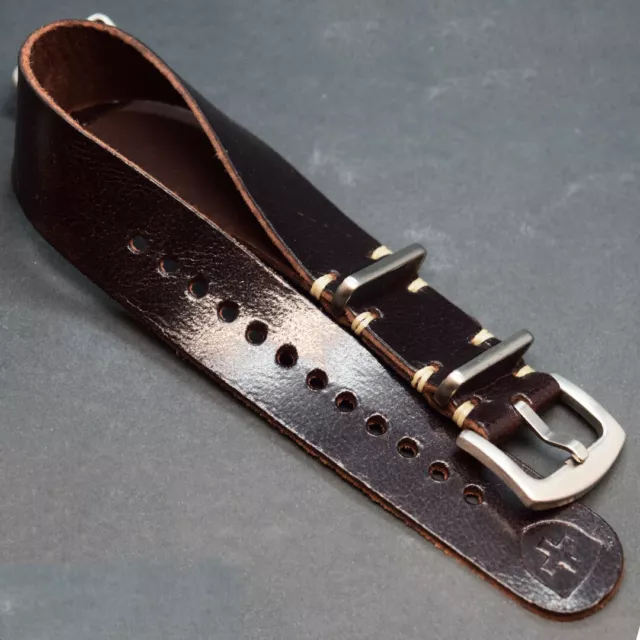 Cinturino per orologio in pelle, Strap artigianale, Zulu Band 18/20/22/24 mm