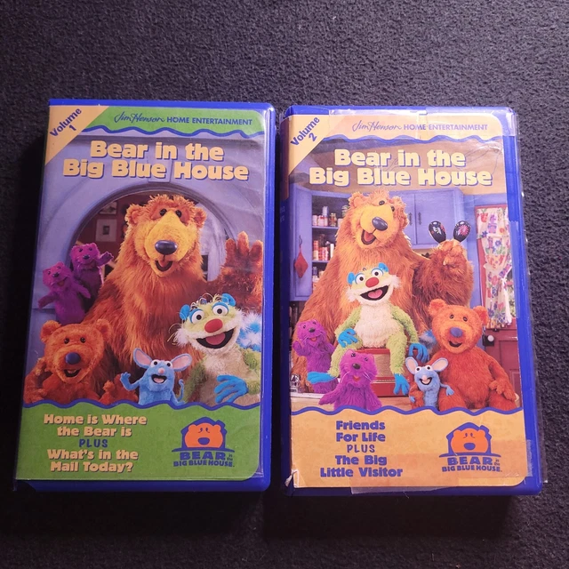 JIM HENSON BEAR in the Big Blue House VHS Lot Vol 1 + Vol 2 Home Is ...