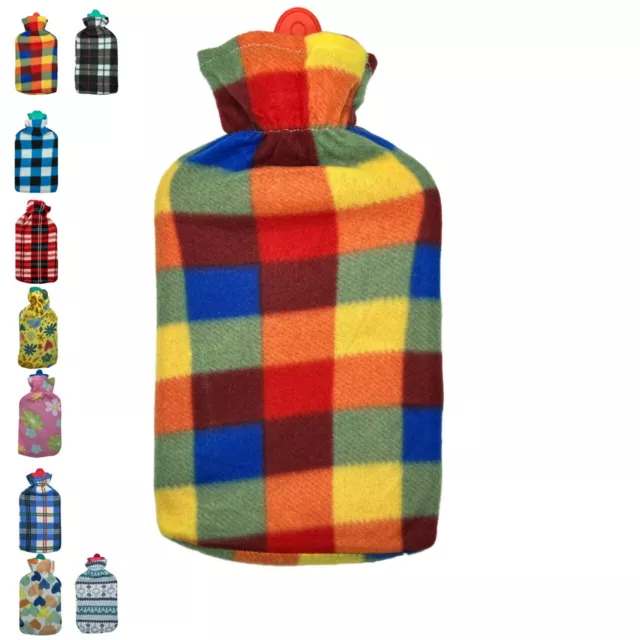 Luxury Hot Water Rubber 2L Random Colour Bottle With Fury Cover Removable Fleece