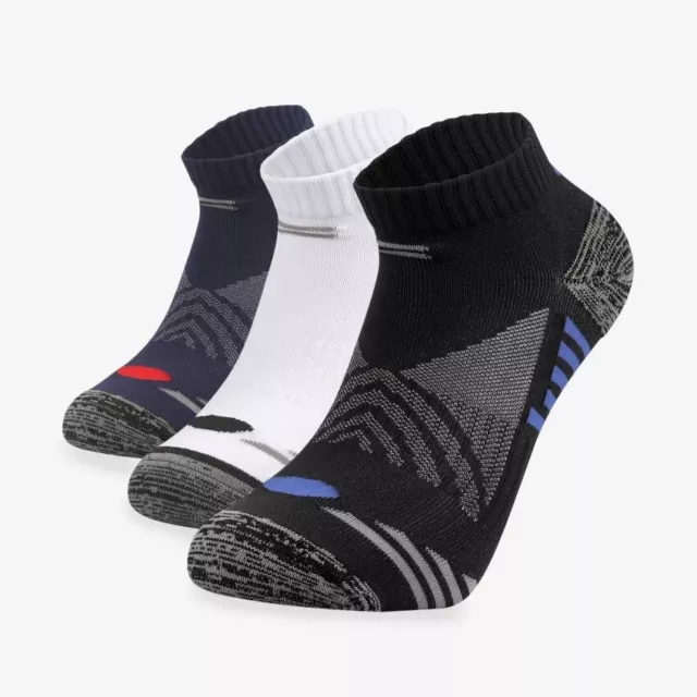 Men's Running Socks Anti-Blister Cushioned Ankle Sports Trainer Socks,  UK 6-11