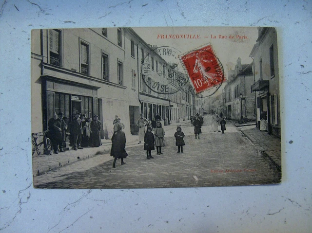 Cpa Postcard Postcard 39 Franconville La Rue De Paris