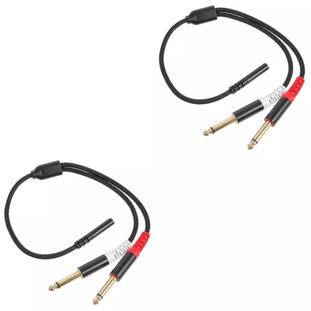 2 Pack Audio Adapter Cable 1/4 Inch to 3.5 Mm 3.5mm Splitter for Headset