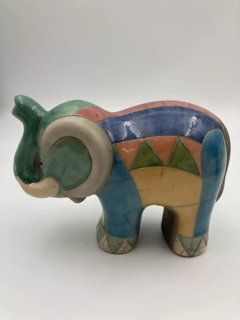 Raku Keramik Elefant Figur handbemalt Südafrika