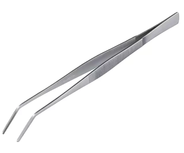 HOZAN Long Tweezers PP-142 300mm Stainless Steel Bent Type Made in Japan