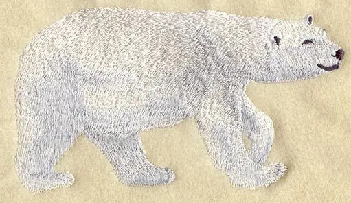 Embroidered Long-Sleeved T-Shirt - Polar Bear Walking M2033 Sizes S - XXL