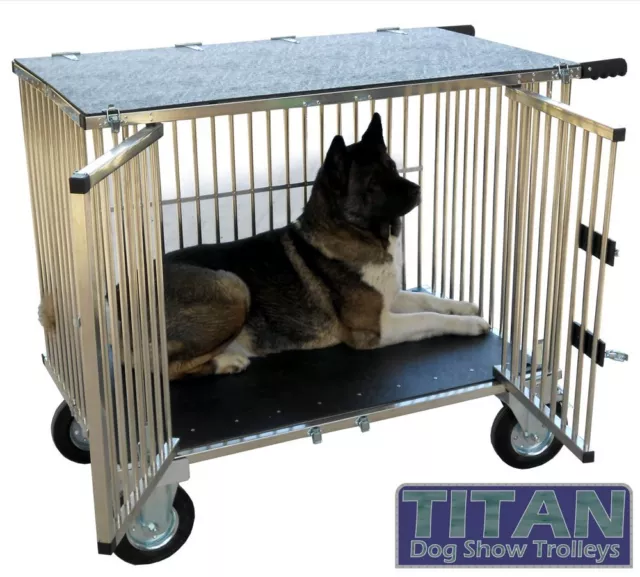 Chariot Titan 1 & 2 couchettes GIANT Aluminium Dog Show avec roues tout terrain 8" 2