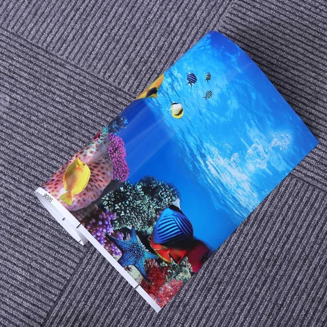 3 D Aquarium Background Picture Black Wall Paper Double Sided 4
