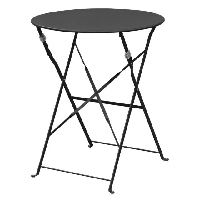 Bolero Black Pavement Style Steel Round Table 595mm Cafe Bistro event outdoor