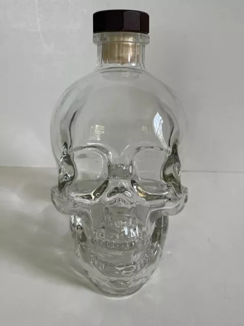 EMPTY Crystal Head Vodka Skull 1st Edition Decagon Lipped Pourer Bottle w/ Cork
