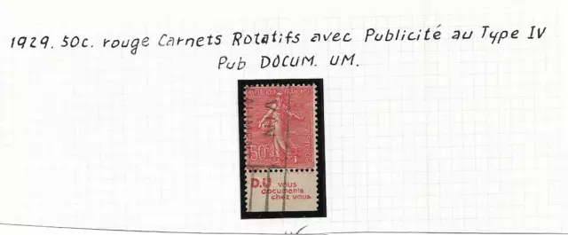 timbres france SEMEUSE N°199 AVEC BANDE DE PUB : D.U typelV