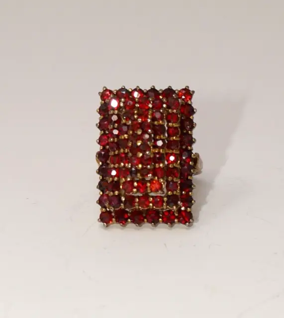 Sterling Silver 925 Victorian Garnet Gold Tone Ring Size 8