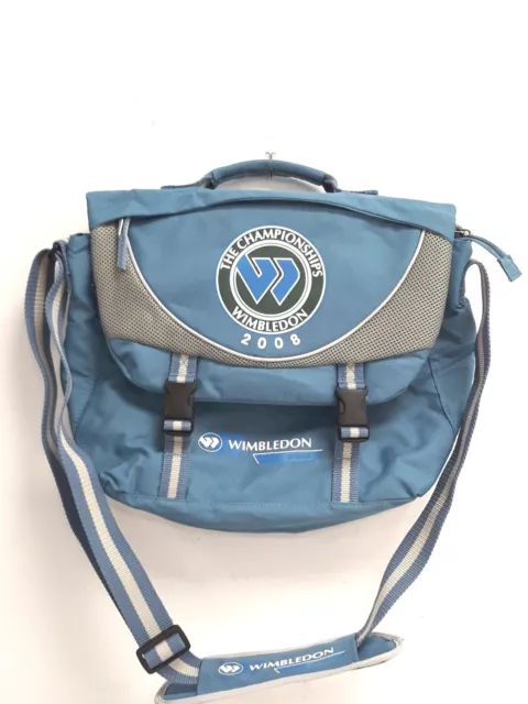 WIMBLEDON Tennis 2008 Championship Shoulder Bag Messenger Blue Unisex Preowned