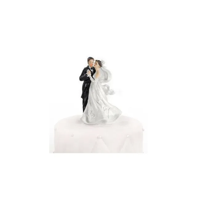 Statuina Topper per Torta Matrimonio Sposi Londra in Poliresina, 16cm