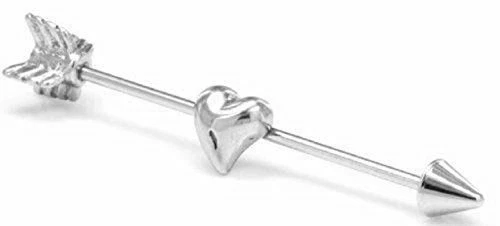 316l Surgical Heart Arrow 14g 1 3/8 Industrial Bar Ch136
