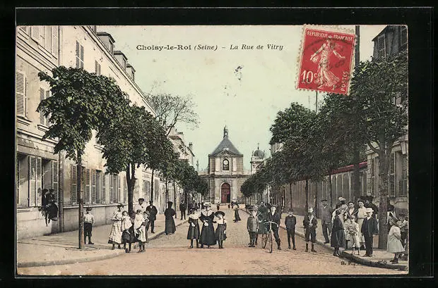 CPA Choisy-le-Roi, La Rue de Vitry, vue de la rue 1910