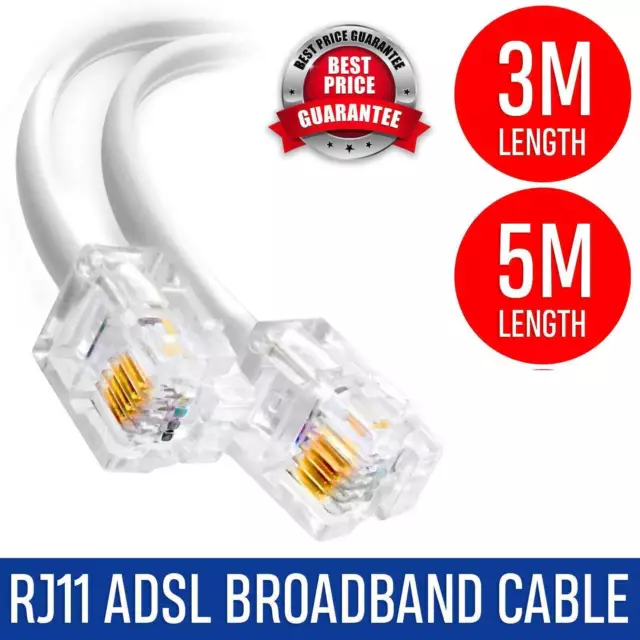 RJ11 a RJ11 cavo router ADSL cavo cavo cavo cavo per lotto telefono a banda larga BT SKY