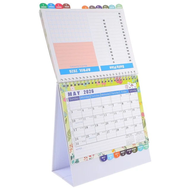 DESK CALENDAR 20252026 Small Desktop Stand Up Calendar From July 2025
