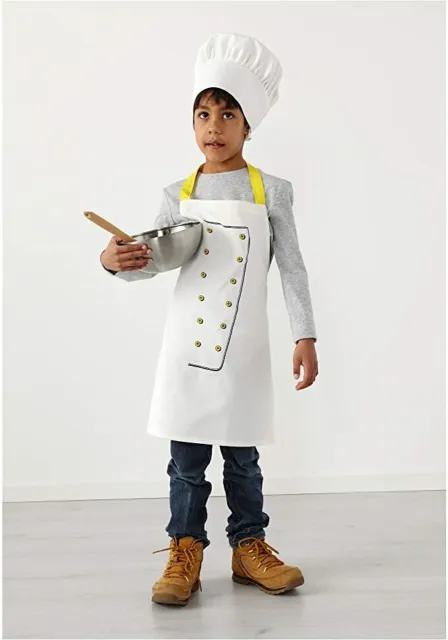 NUEVO Ikea TOPPKLOCKA niños delantal y sombrero de chef disfraz de cocina/horneado NUEVO