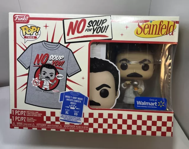 Funko Pop! Seinfeld Yev Kassem No Soup For You 1089 Figure And XL T-shirt Sealed