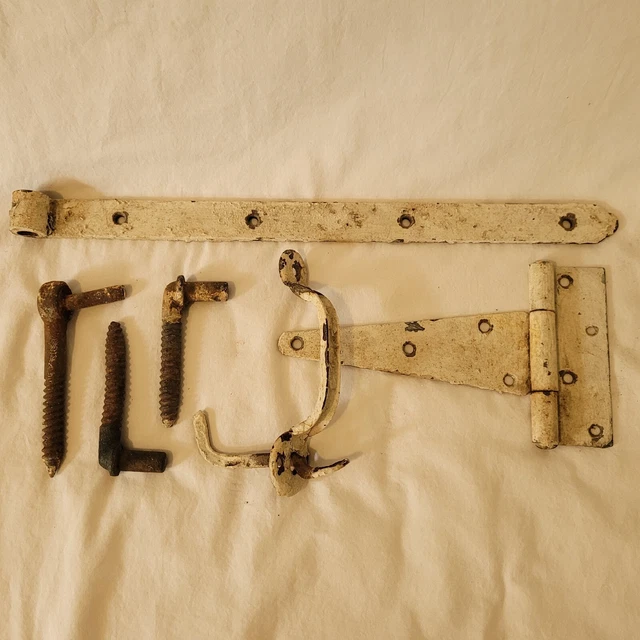 Antique Barn Gate Door Hardware T Strap Hinge Handle Farm Salvage Iron Vintage