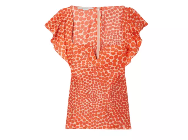Stella McCartney Floral Print Silk-Habotai Top Size 44 Retail: $1195