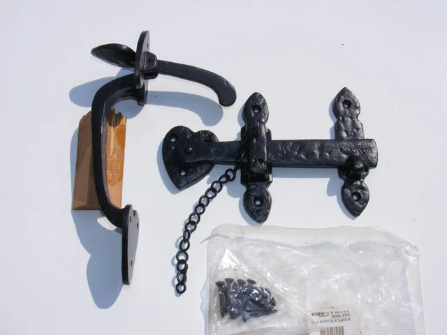 Cancello a battente Suffolk / Porta a battente nero stile antico effetto ghisa 196 mm