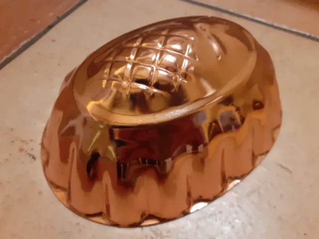 Schwedische Kupfer Puddingform / Backform Motiv Ananas TOP Zustand