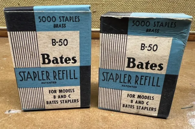 TWO VINTAGE BATES Brass Wire Refill Staples- New In Box/ Fits Model B And  C. $18.00 - PicClick