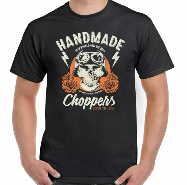 Biker T-Shirt Handmade Choppers Mens Motorbike Motorcycle Bike Tee Top